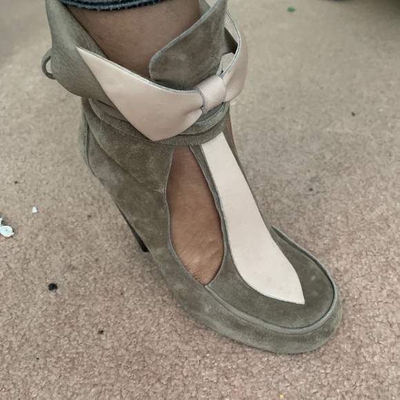 isabel marant Milla tie cut out leather suede loafer ankle boot bootie 38 7.5-8 - Picture 11 of 13